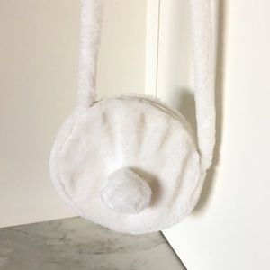 White Soft Furry Circle Purse